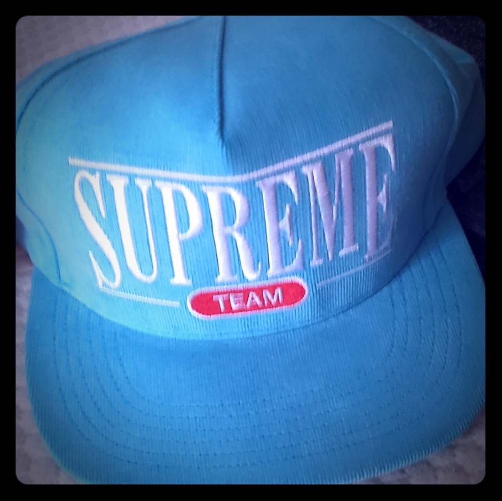 Supreme team sky blue 5 panel hat